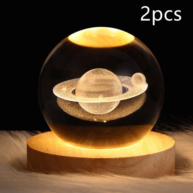 Galaxy Crystal Ball Moon Lamp - 3D Night Light for Kids Birthday Gift - silverfoxgoods